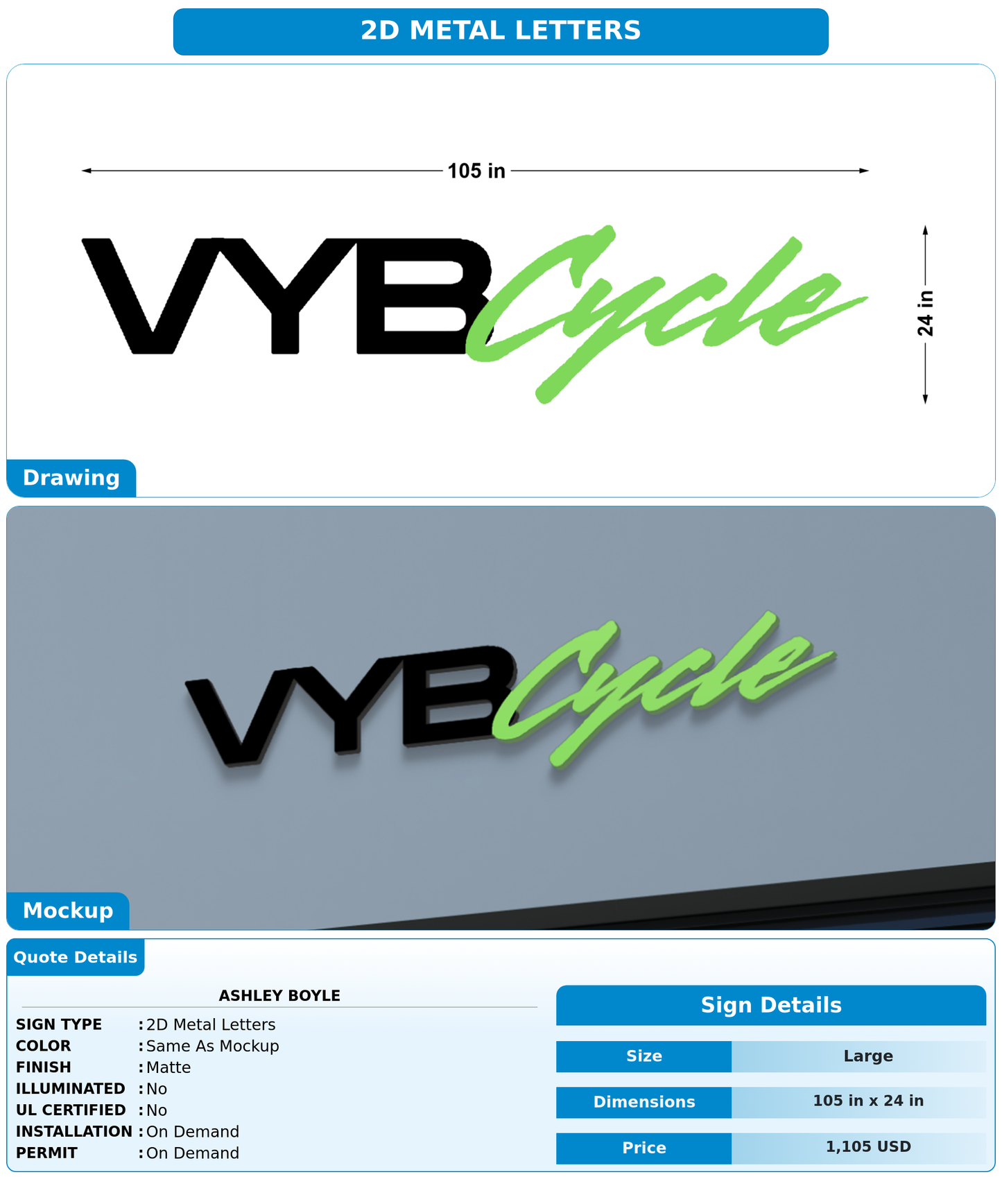 CUSTOM MOCKUP SIGN FOR Ashley Boyle