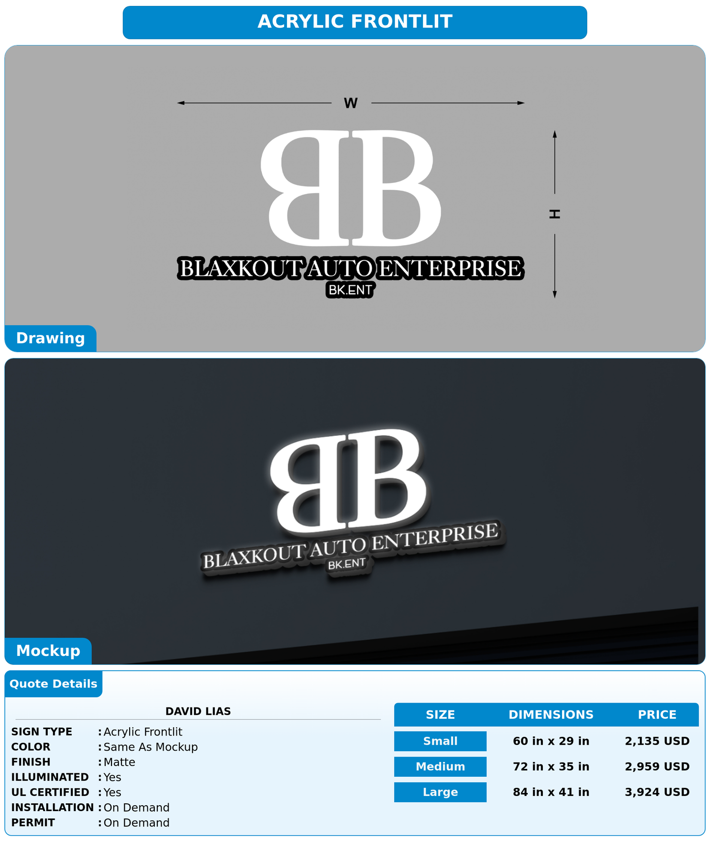 CUSTOM MOCKUP SIGN FOR David Lias