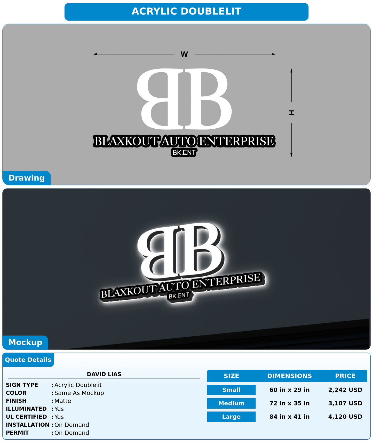 CUSTOM MOCKUP SIGN FOR David Lias