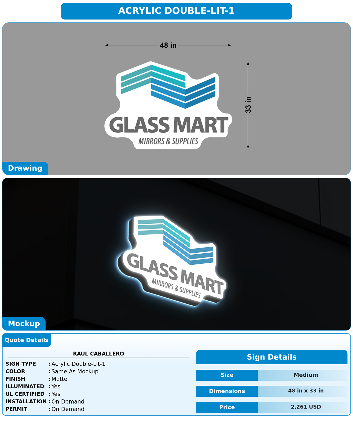 CUSTOM MOCKUP SIGN FOR Raul Caballero