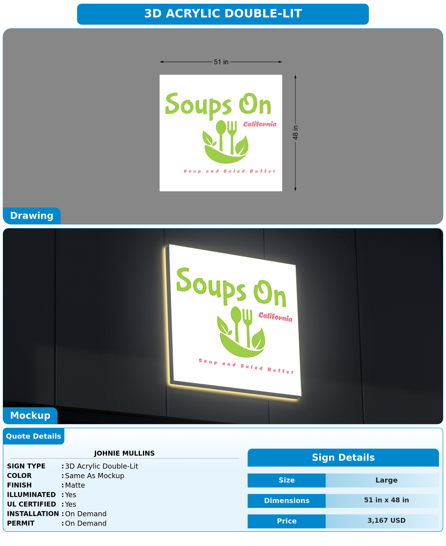 CUSTOM MOCKUP SIGN FOR Johnie Mullins