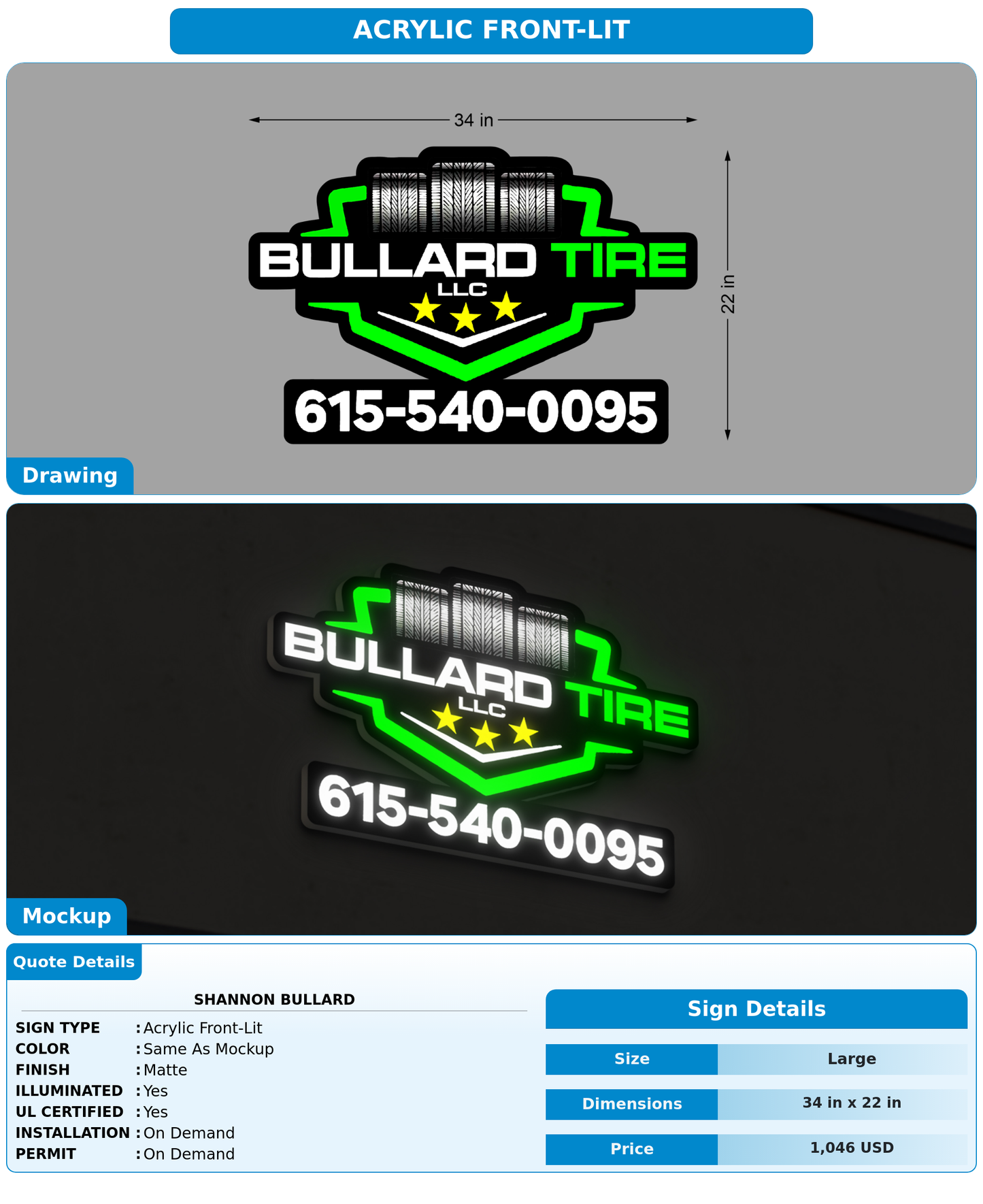 CUSTOM MOCKUP SIGN FOR Shannon Bullard