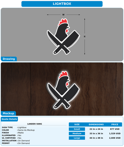 CUSTOM MOCKUP SIGN FOR Landen vang