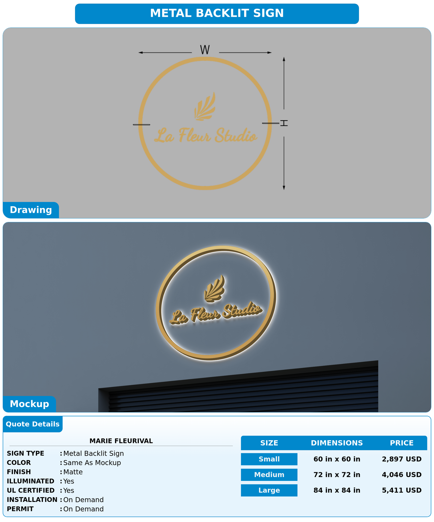 CUSTOM MOCKUP SIGN FOR marie fleurival