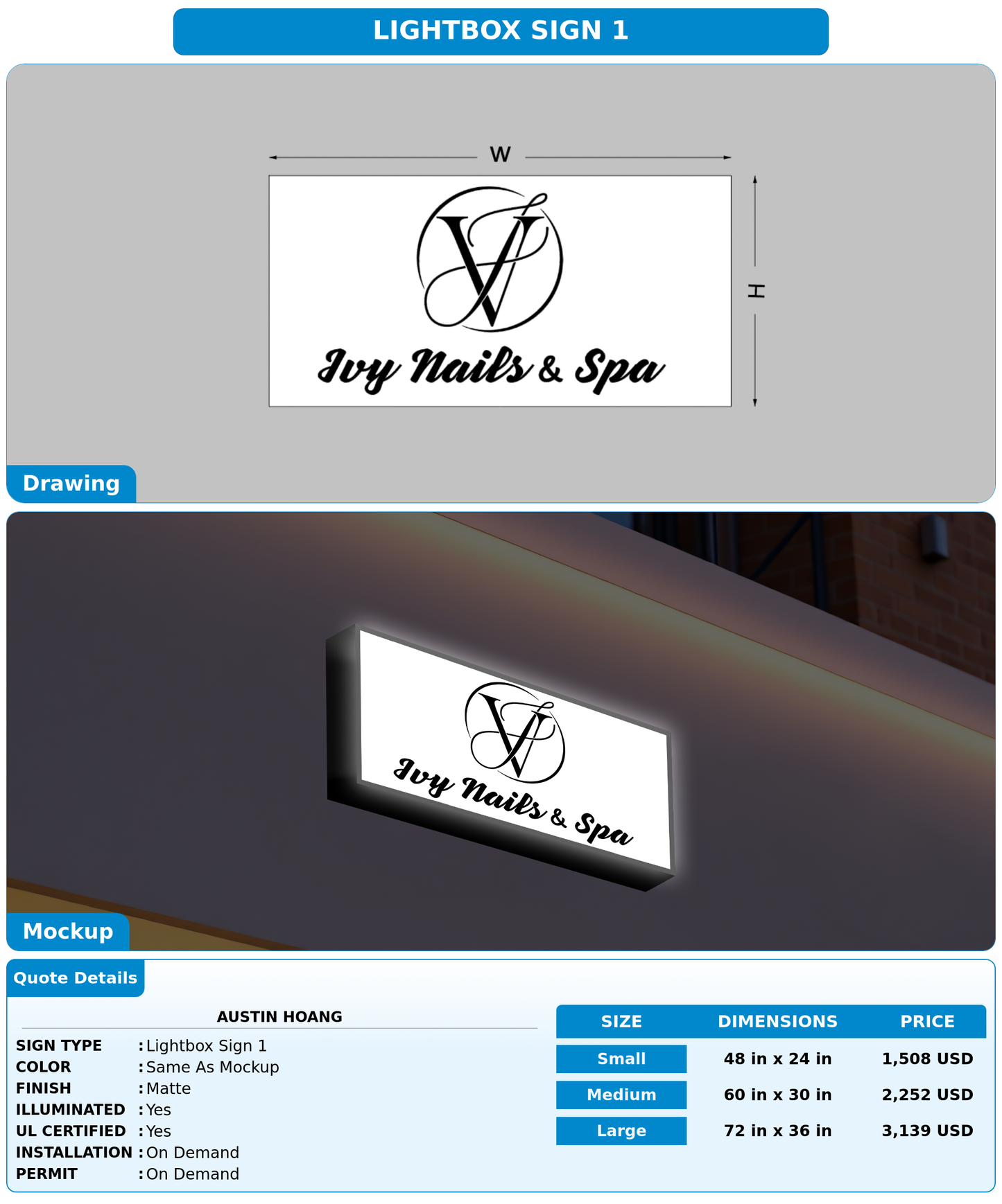 CUSTOM MOCKUP SIGN FOR Austin Hoang