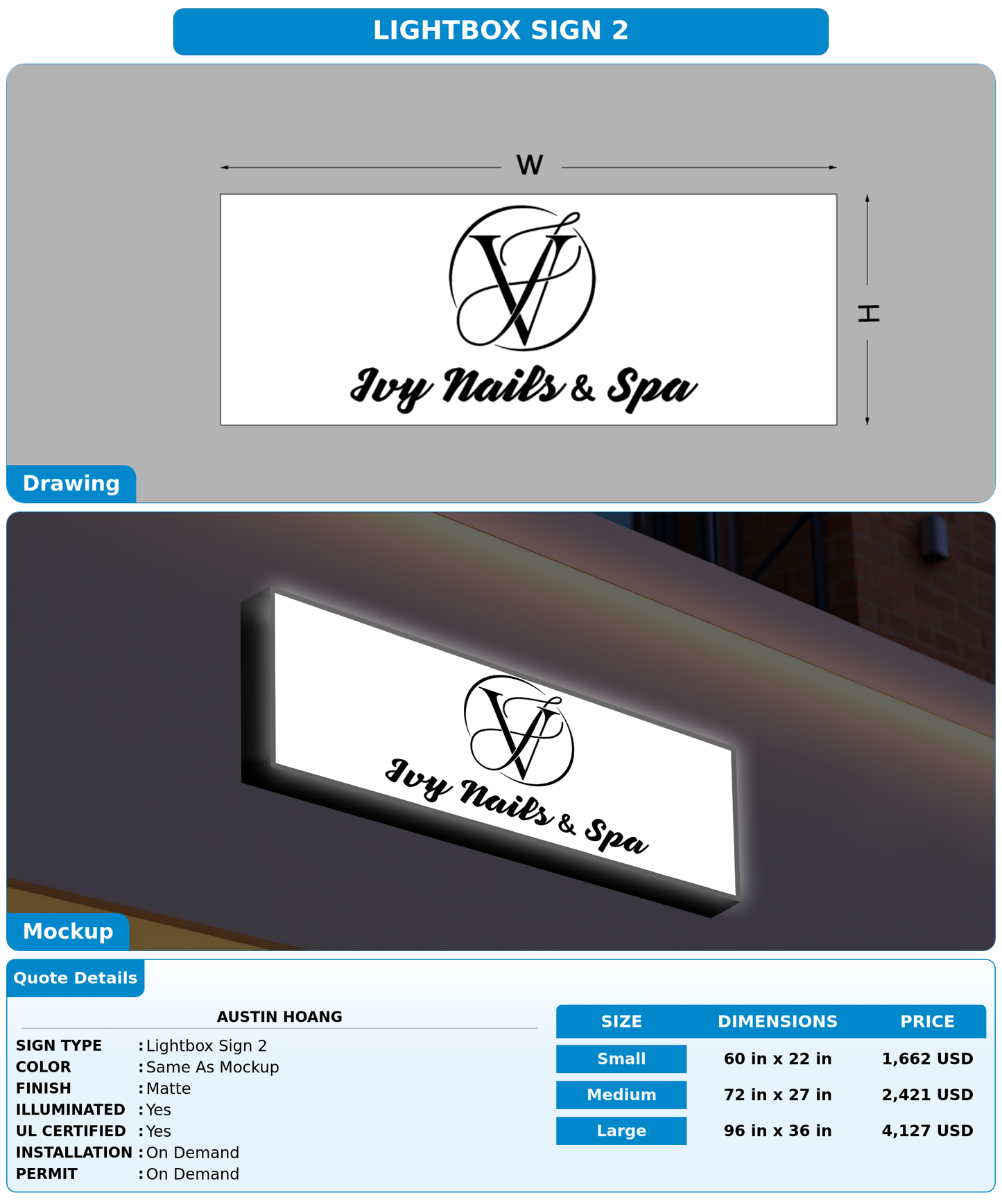 CUSTOM MOCKUP SIGN FOR Austin Hoang