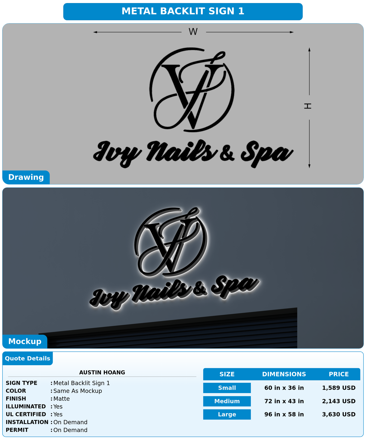 CUSTOM MOCKUP SIGN FOR Austin Hoang