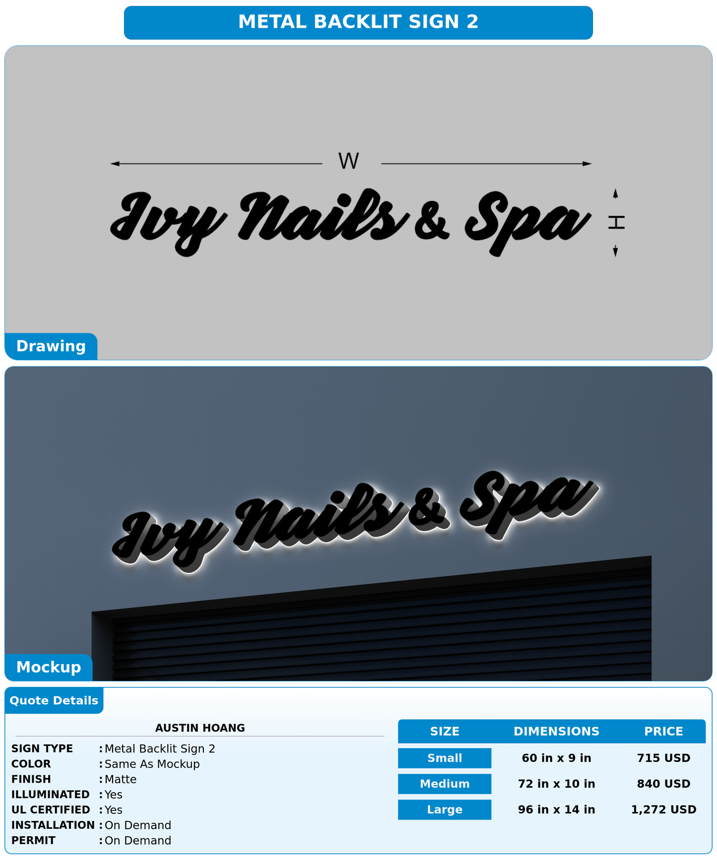 CUSTOM MOCKUP SIGN FOR Austin Hoang