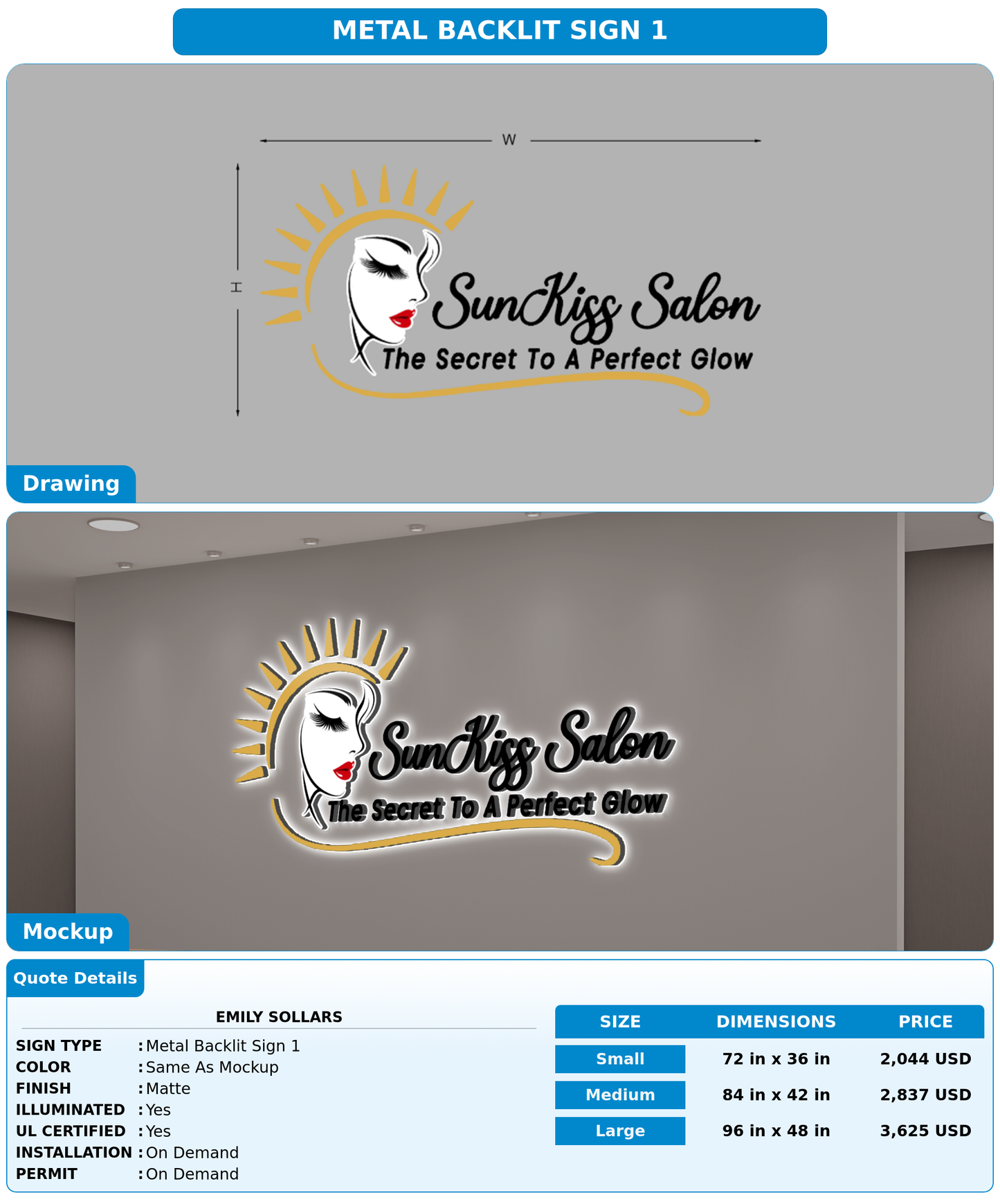 CUSTOM MOCKUP SIGN FOR Emily Sollars