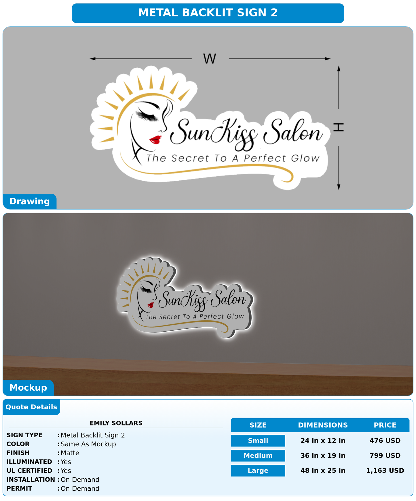 CUSTOM MOCKUP SIGN FOR Emily Sollars