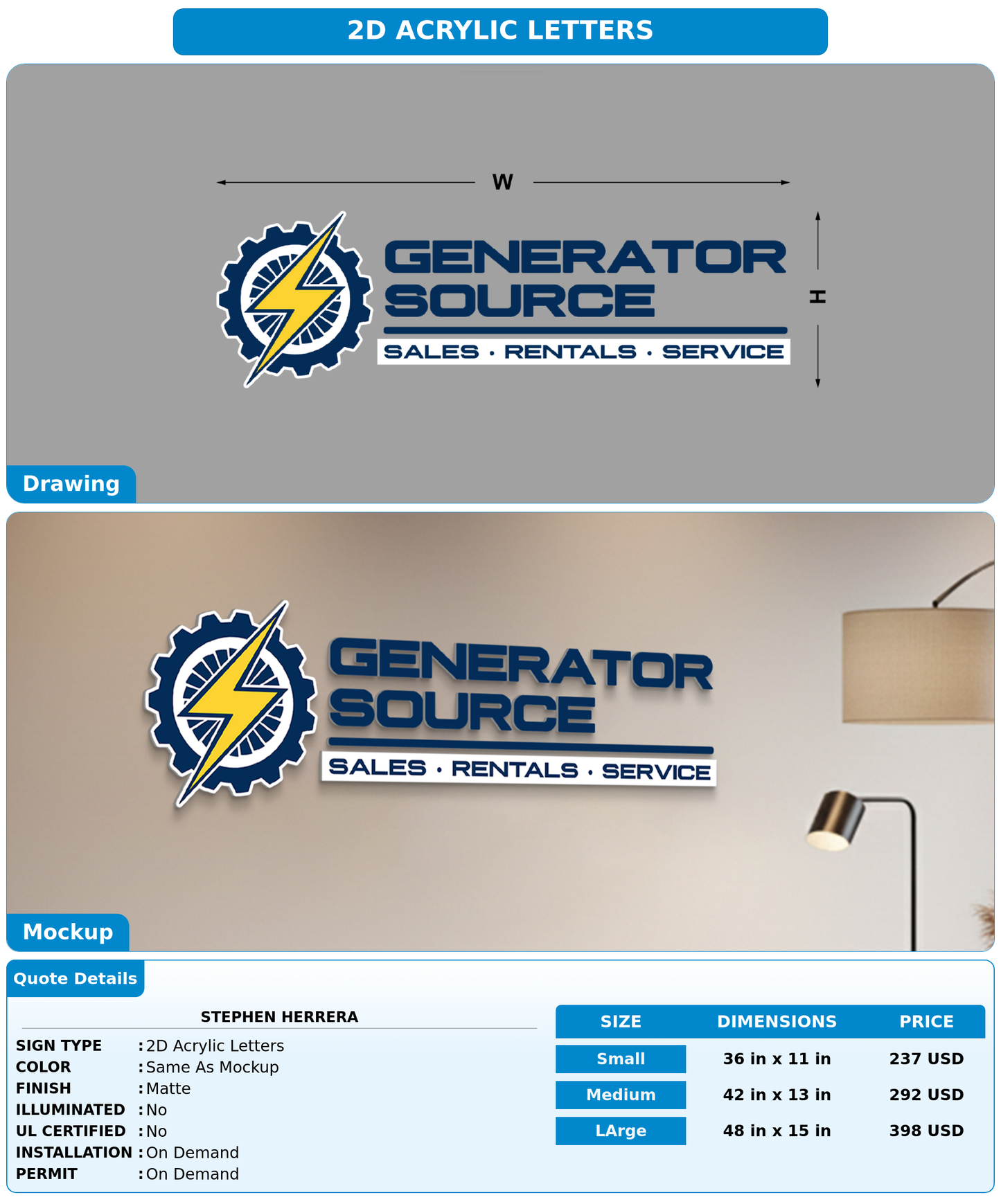 CUSTOM MOCKUP SIGN FOR Stephen Herrera