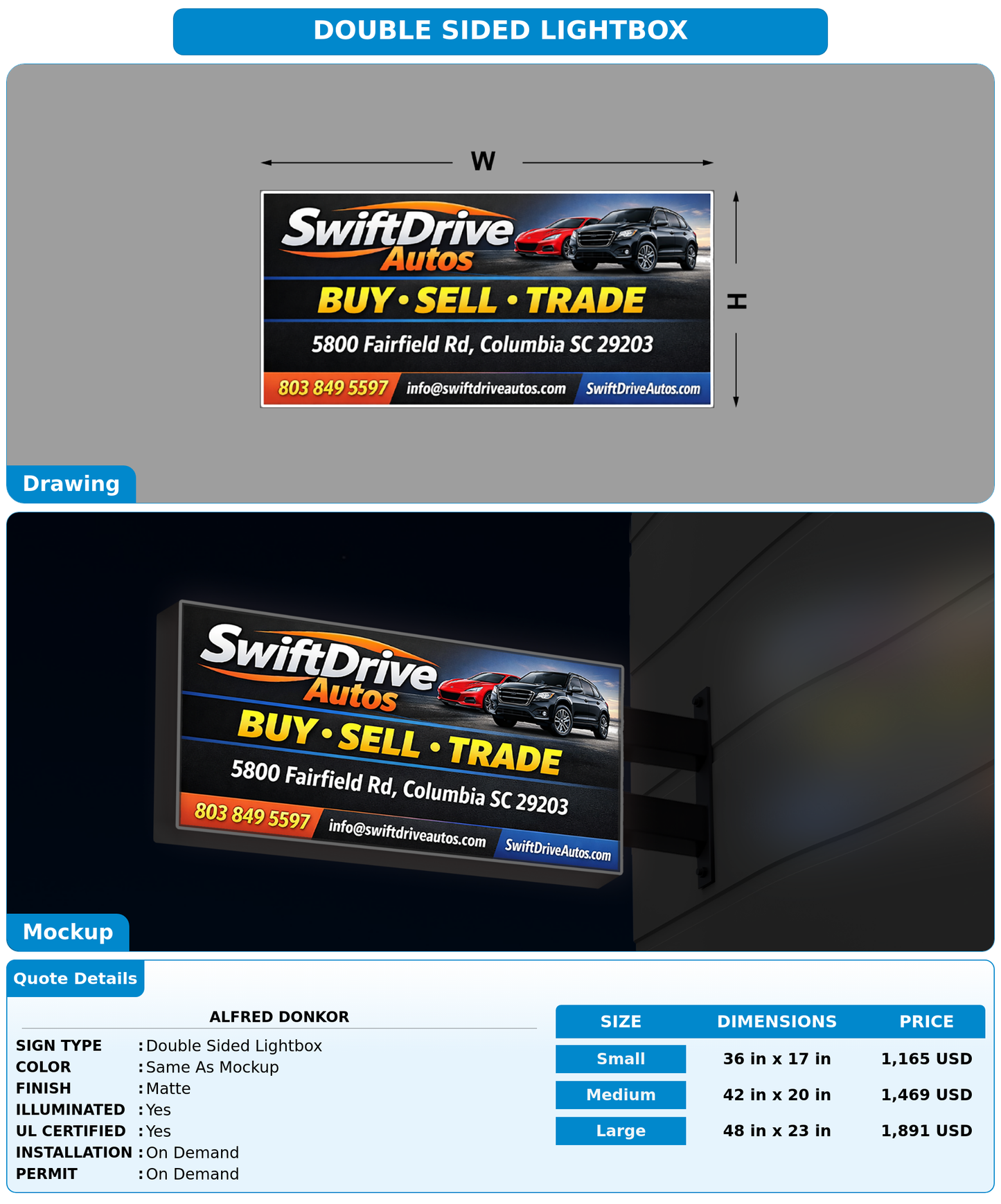 CUSTOM MOCKUP SIGN FOR Alfred Donkor