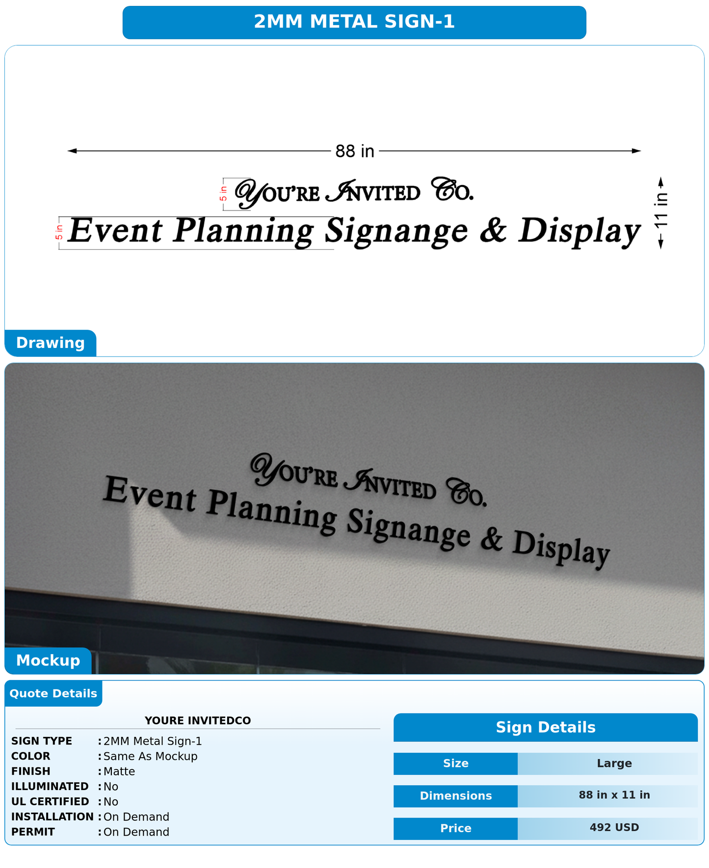 CUSTOM MOCKUP SIGN FOR Youre Invitedco