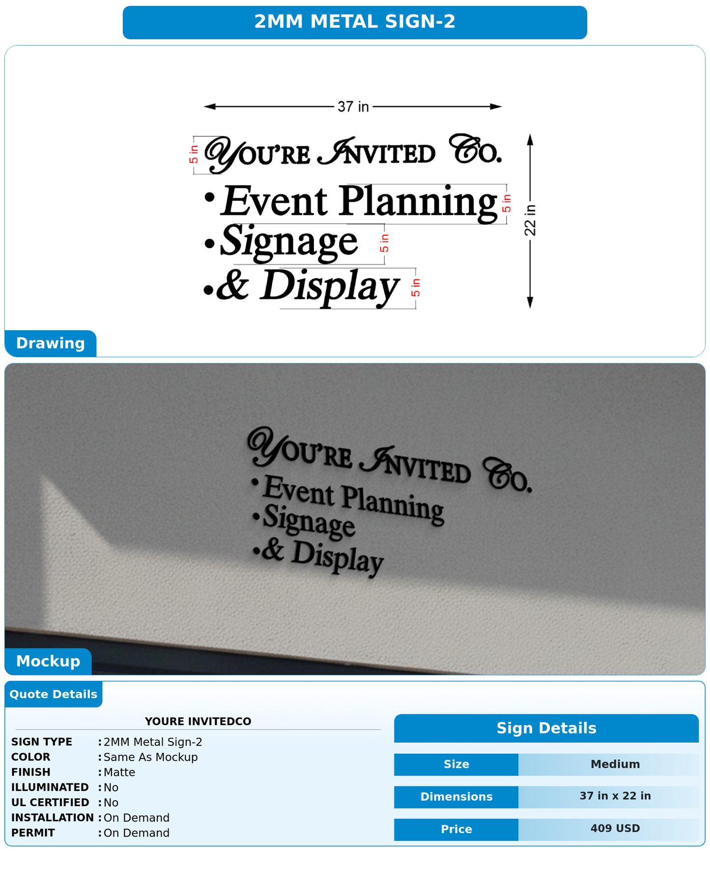 CUSTOM MOCKUP SIGN FOR Youre Invitedco