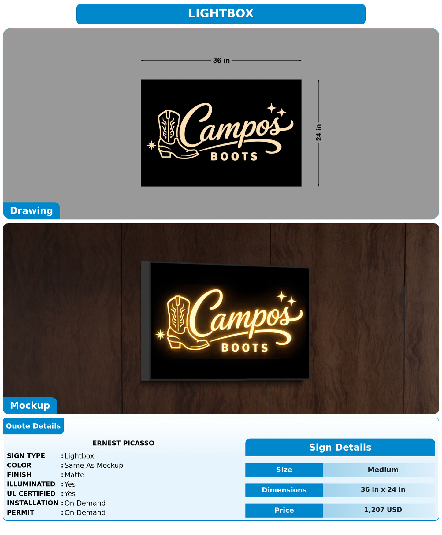 CUSTOM MOCKUP SIGN FOR Ernest Picasso