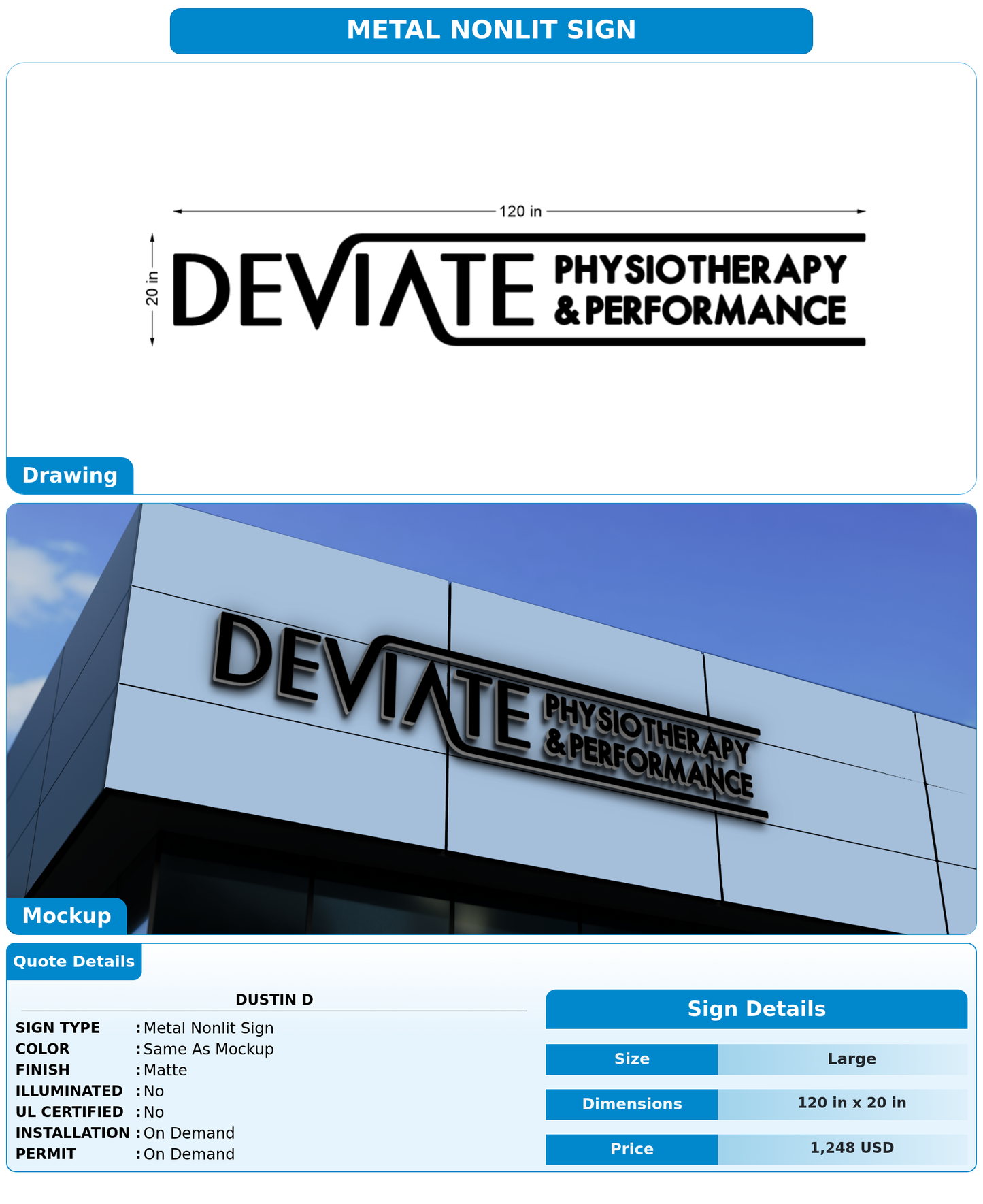 CUSTOM MOCKUP SIGN FOR Dustin D