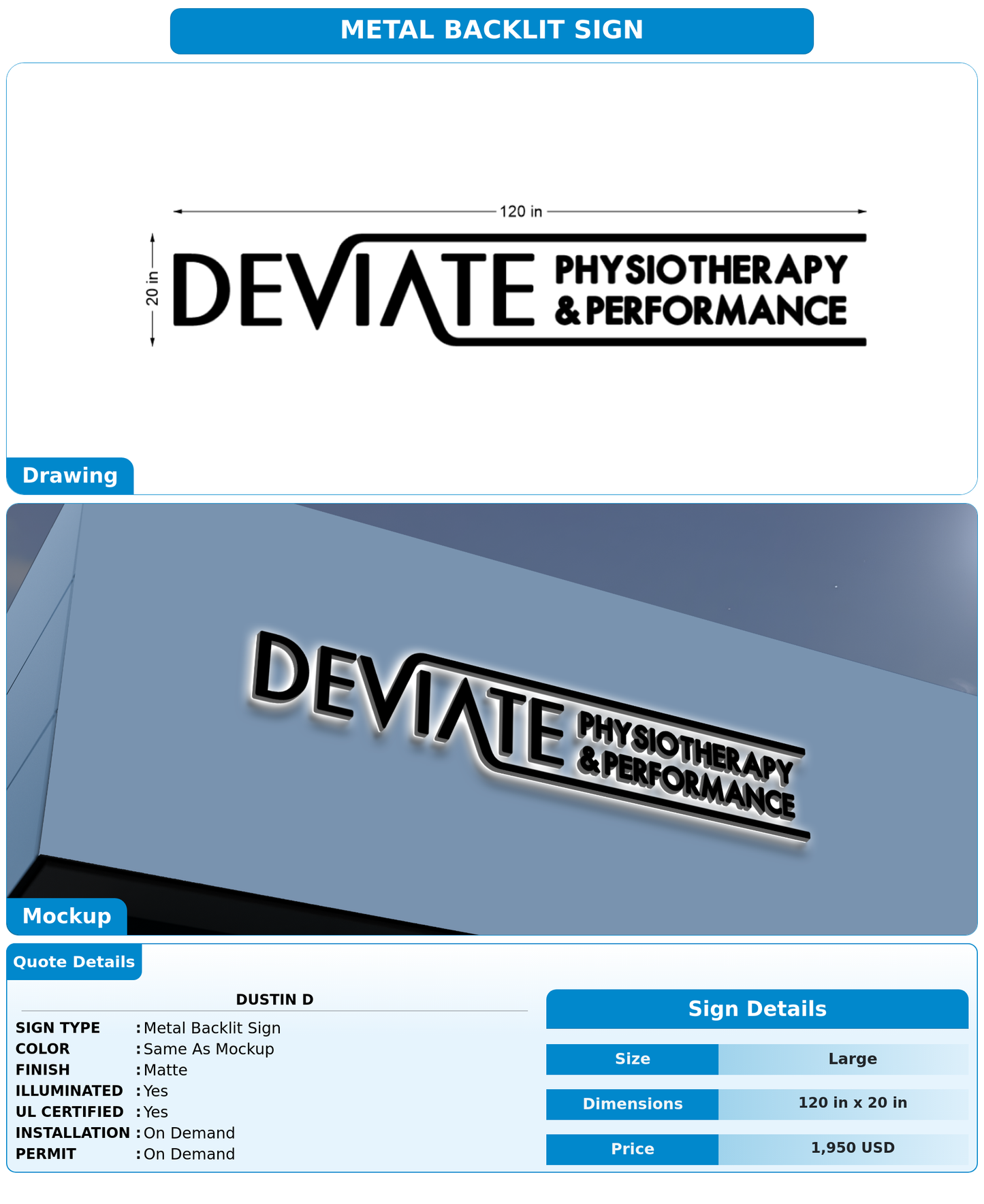 CUSTOM MOCKUP SIGN FOR Dustin D