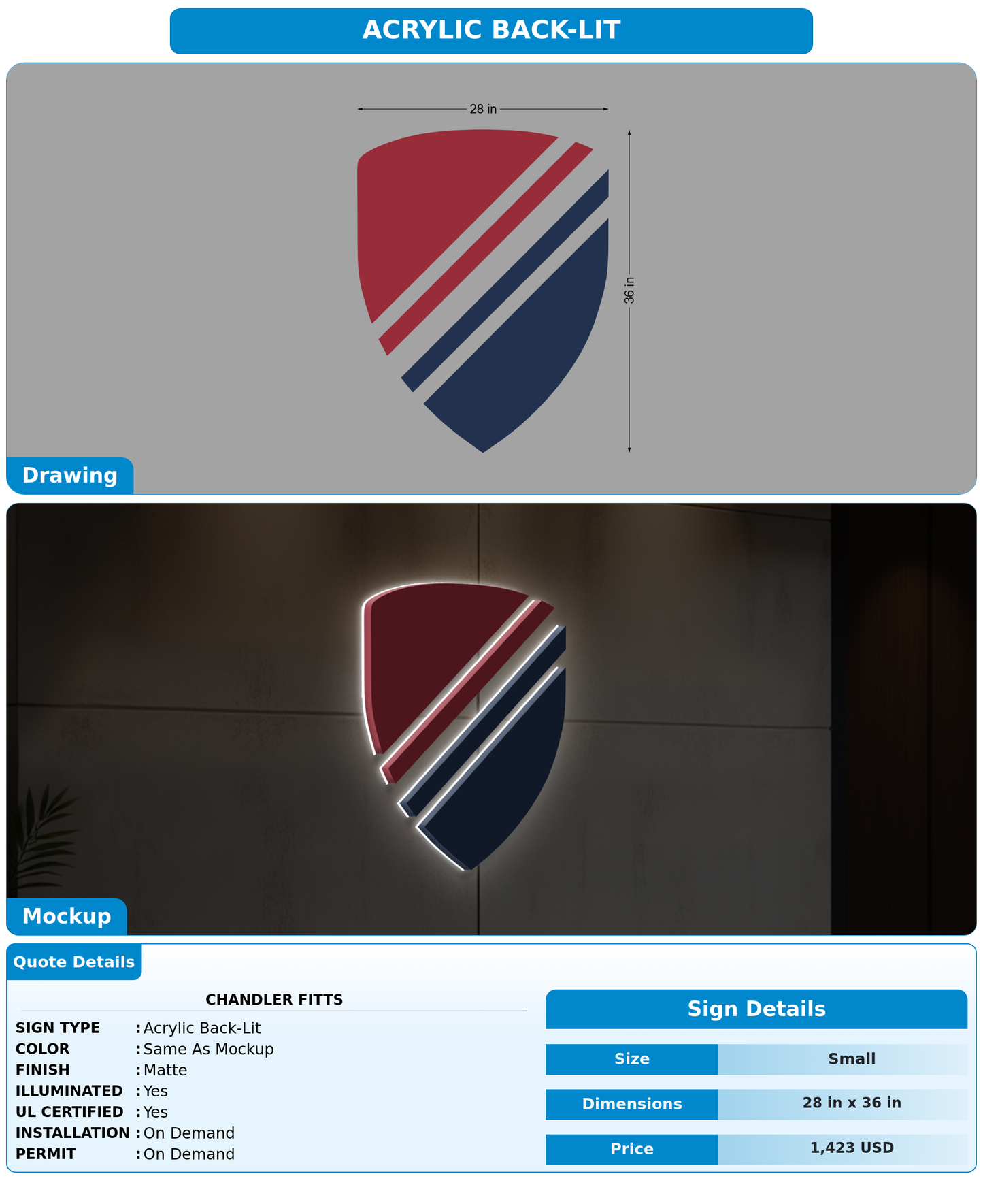 CUSTOM MOCKUP SIGN FOR Chandler Fitts