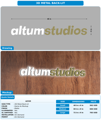 CUSTOM MOCKUP SIGN FOR Altum
