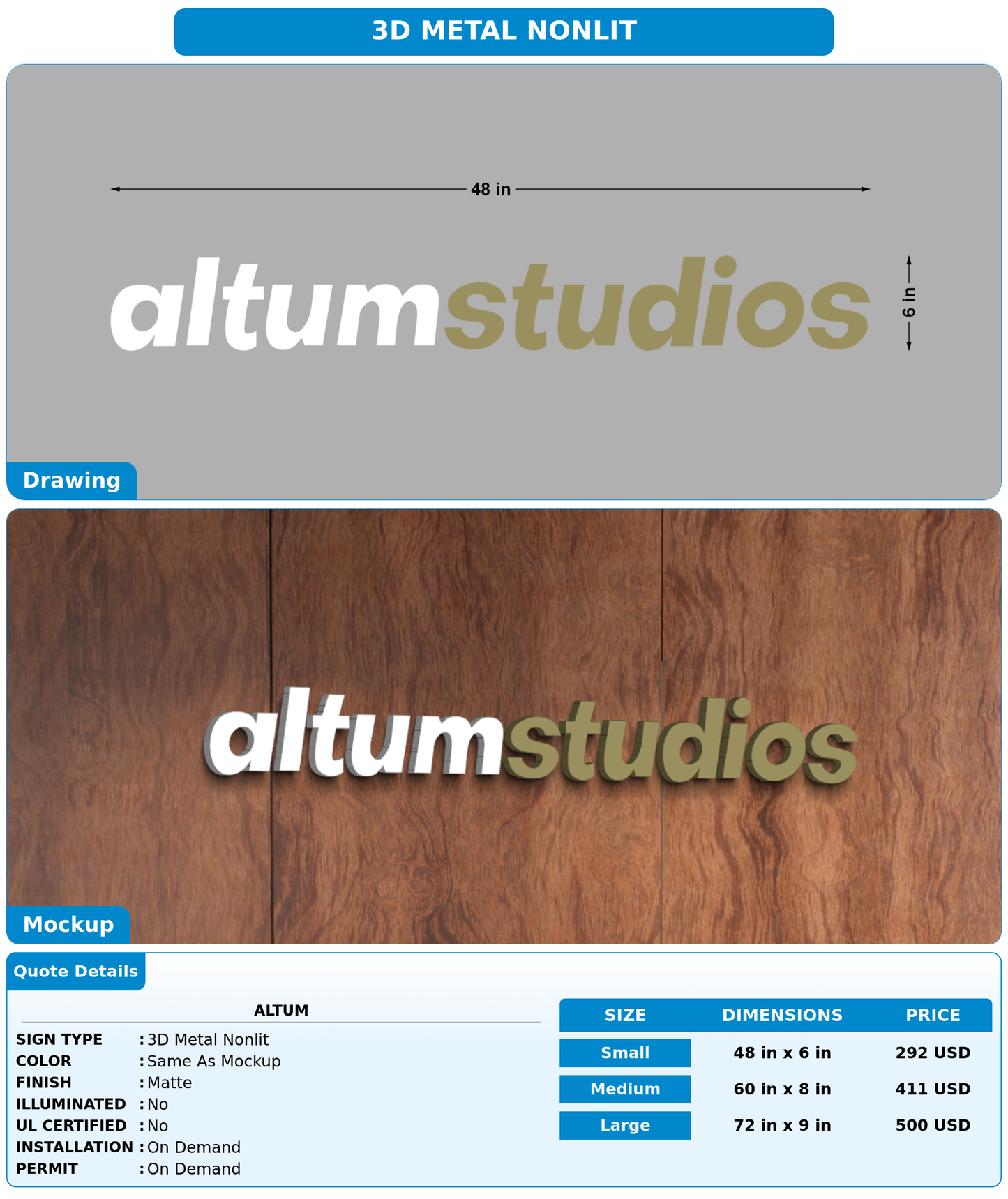 CUSTOM MOCKUP SIGN FOR Altum