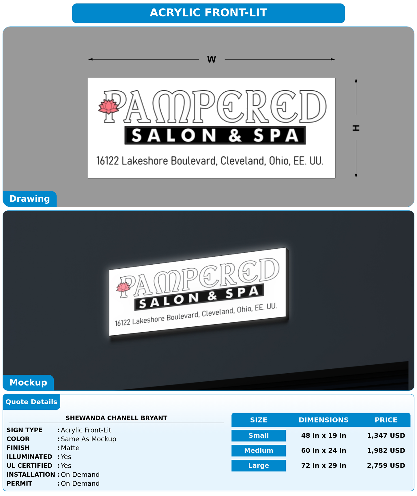 CUSTOM MOCKUP SIGN FOR Shewanda Chanell Bryant