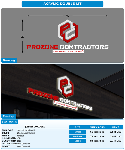 CUSTOM MOCKUP SIGN FOR Johnny Gonzalez