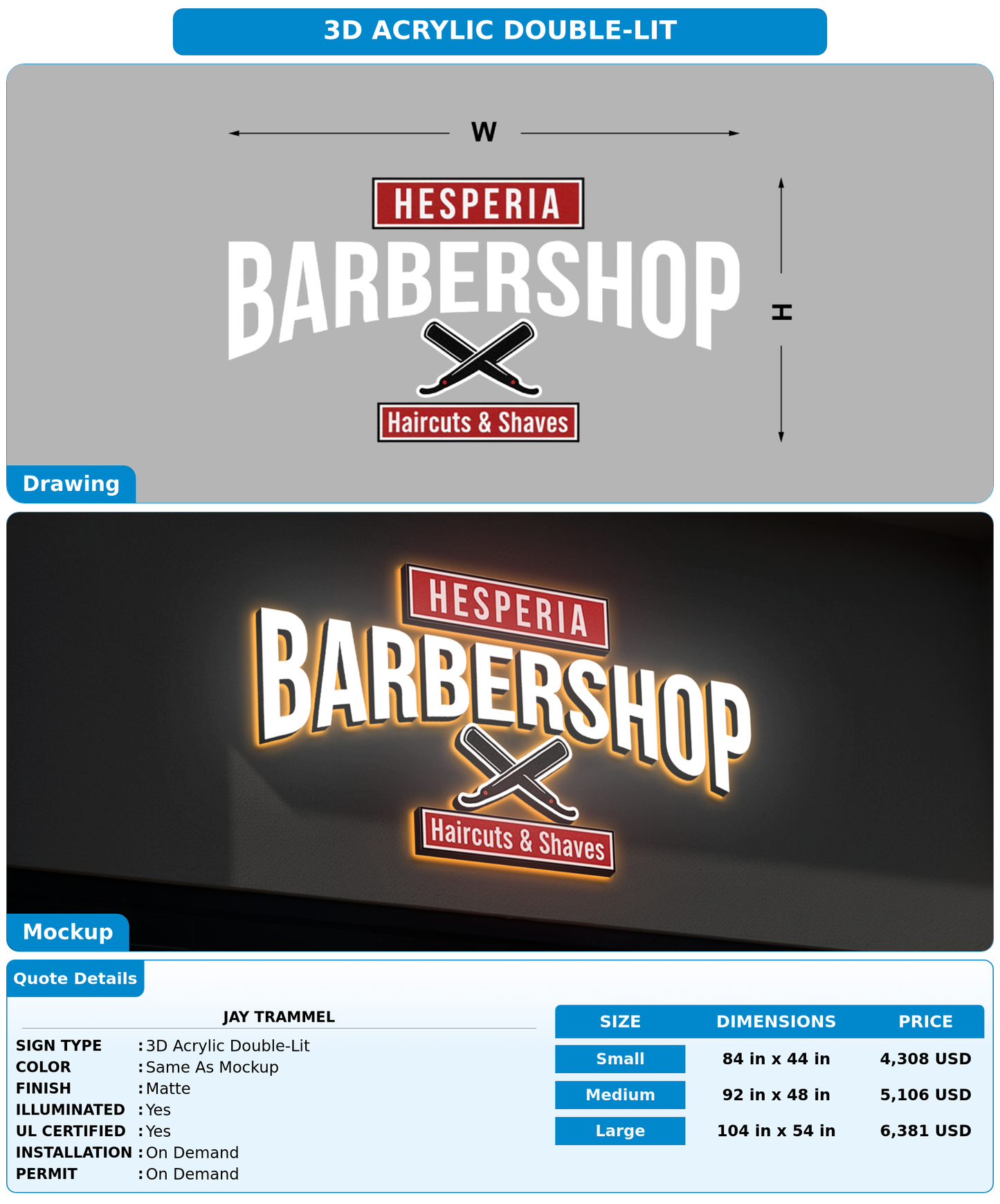 CUSTOM MOCKUP SIGN FOR Jay Trammel