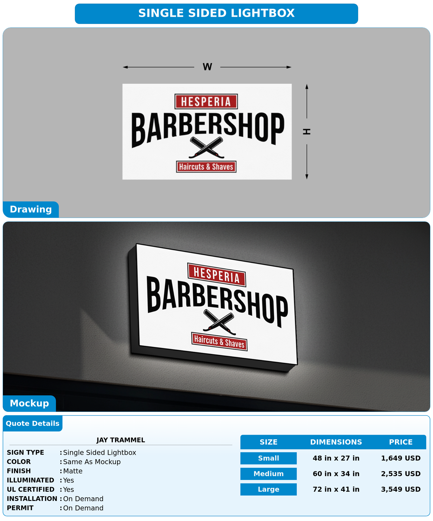 CUSTOM MOCKUP SIGN FOR Jay Trammel