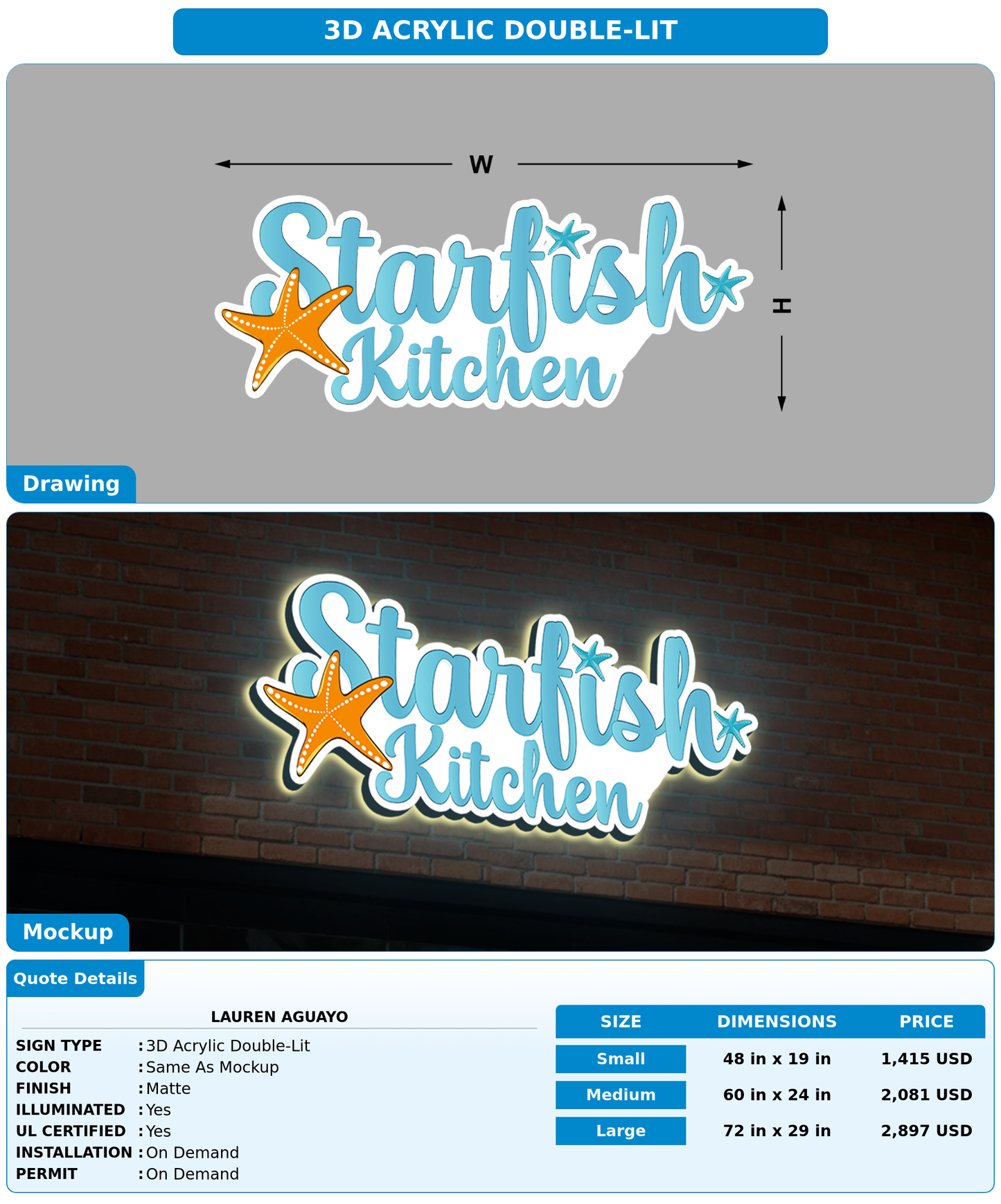 CUSTOM MOCKUP SIGN FOR Lauren aguayo