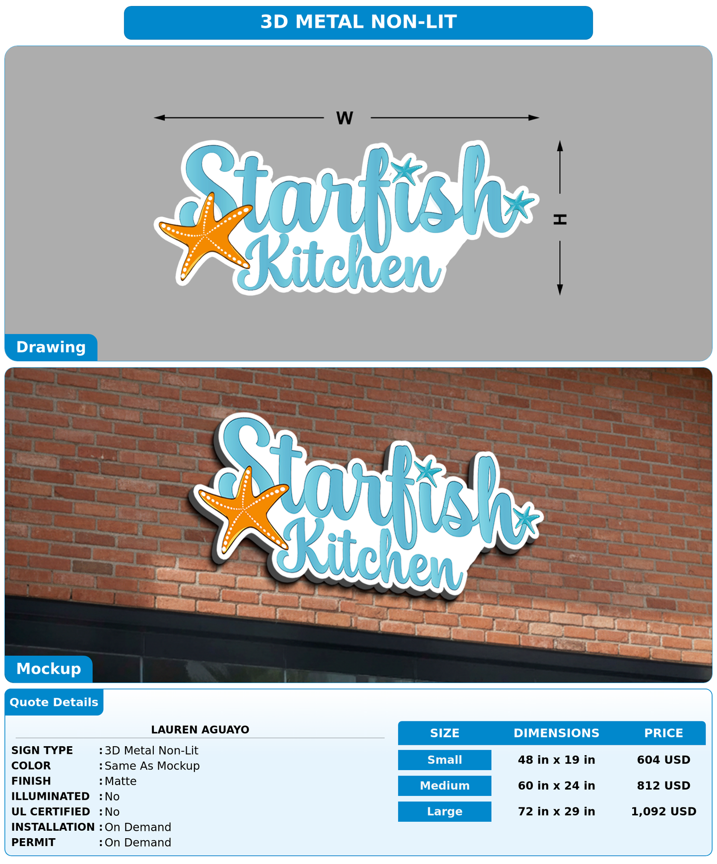 CUSTOM MOCKUP SIGN FOR Lauren aguayo