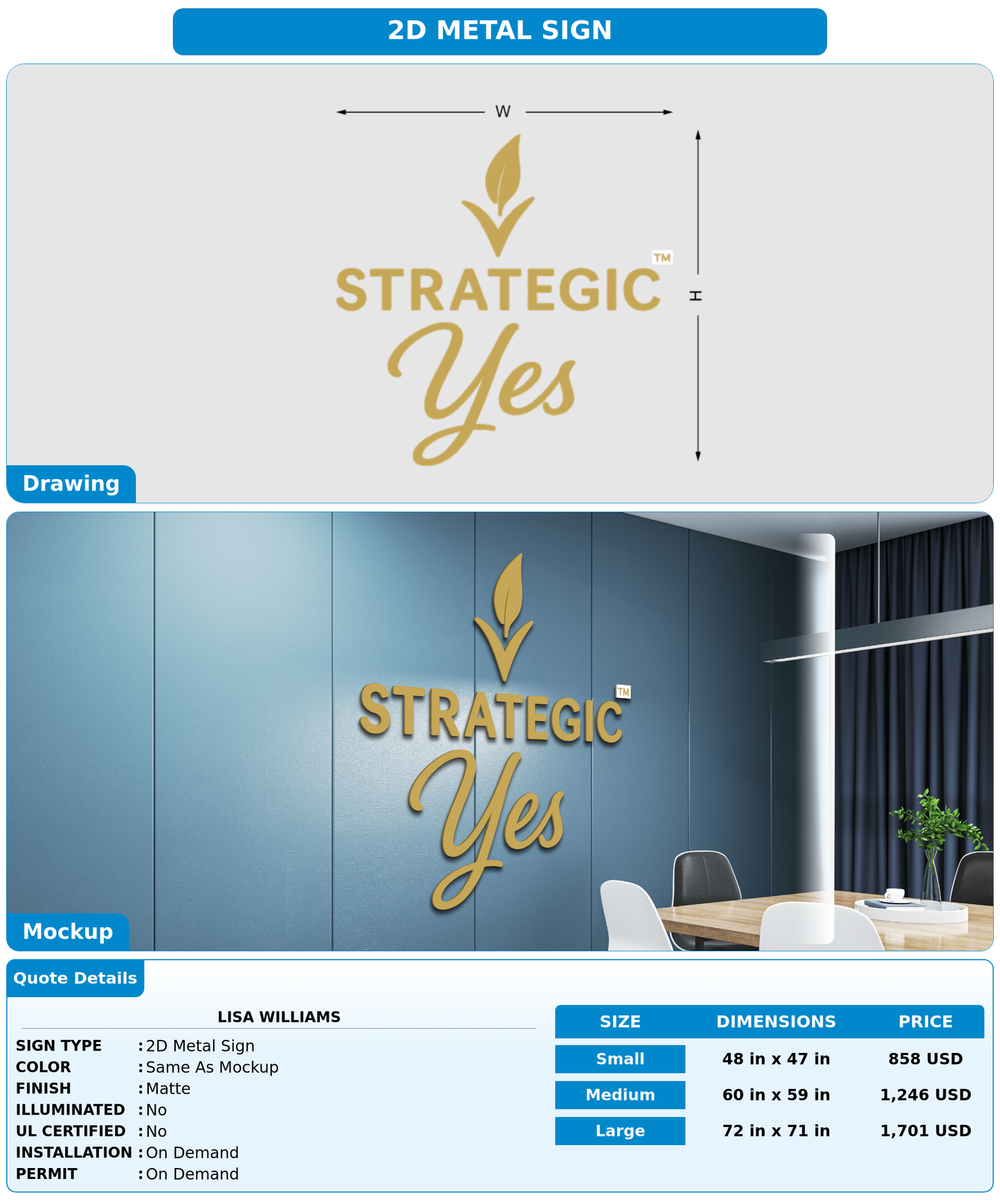 CUSTOM MOCKUP SIGN FOR Lisa Williams