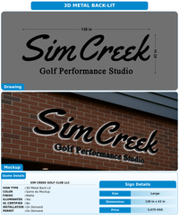 CUSTOM MOCKUP SIGN FOR Sim Creek Golf Club LLC