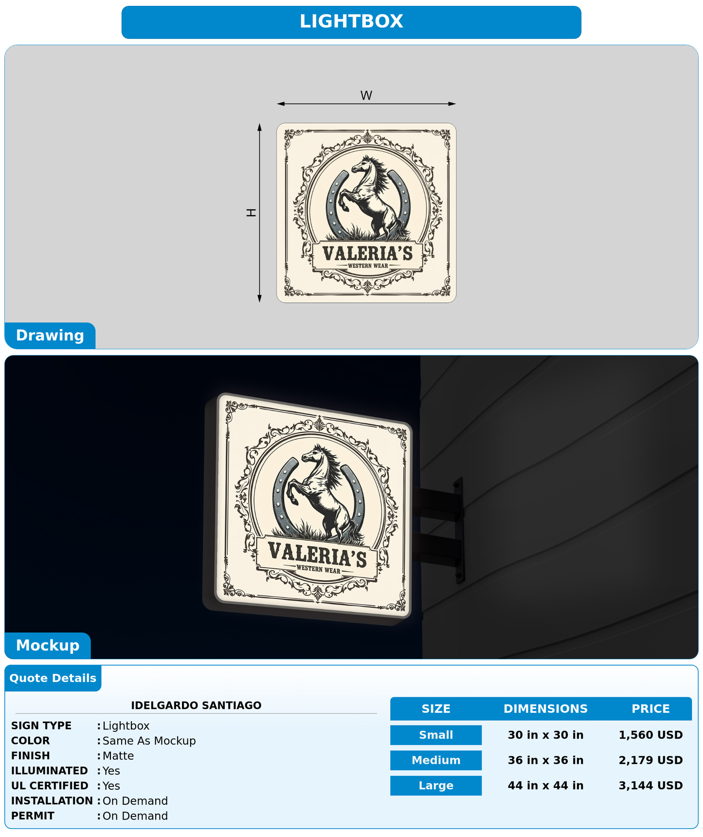CUSTOM MOCKUP SIGN FOR Idelgardo Santiago