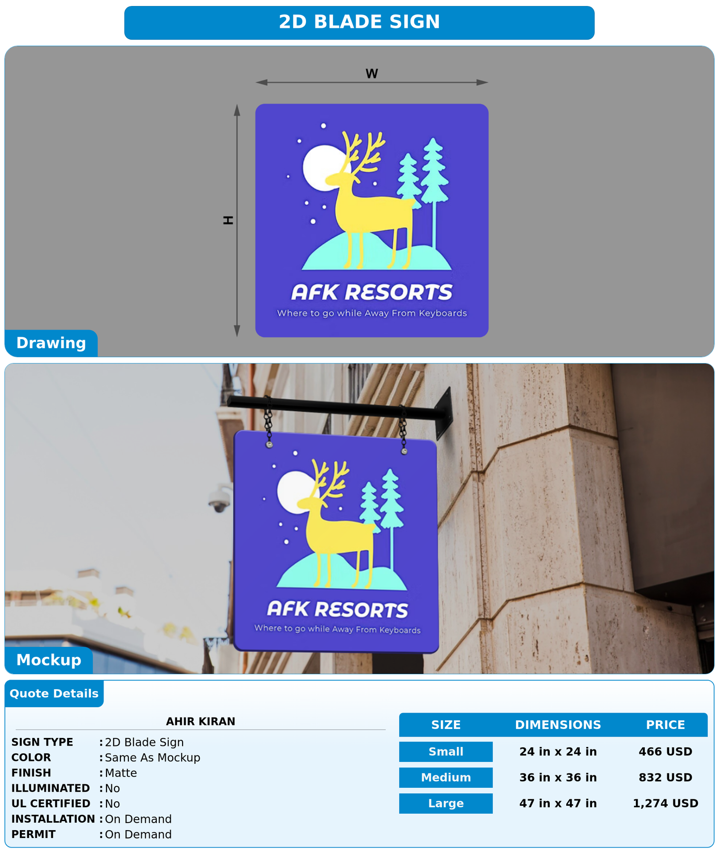 CUSTOM MOCKUP SIGN FOR Ahir kiran