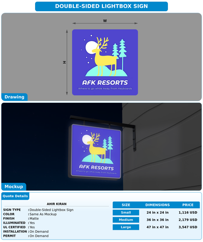 CUSTOM MOCKUP SIGN FOR Ahir kiran