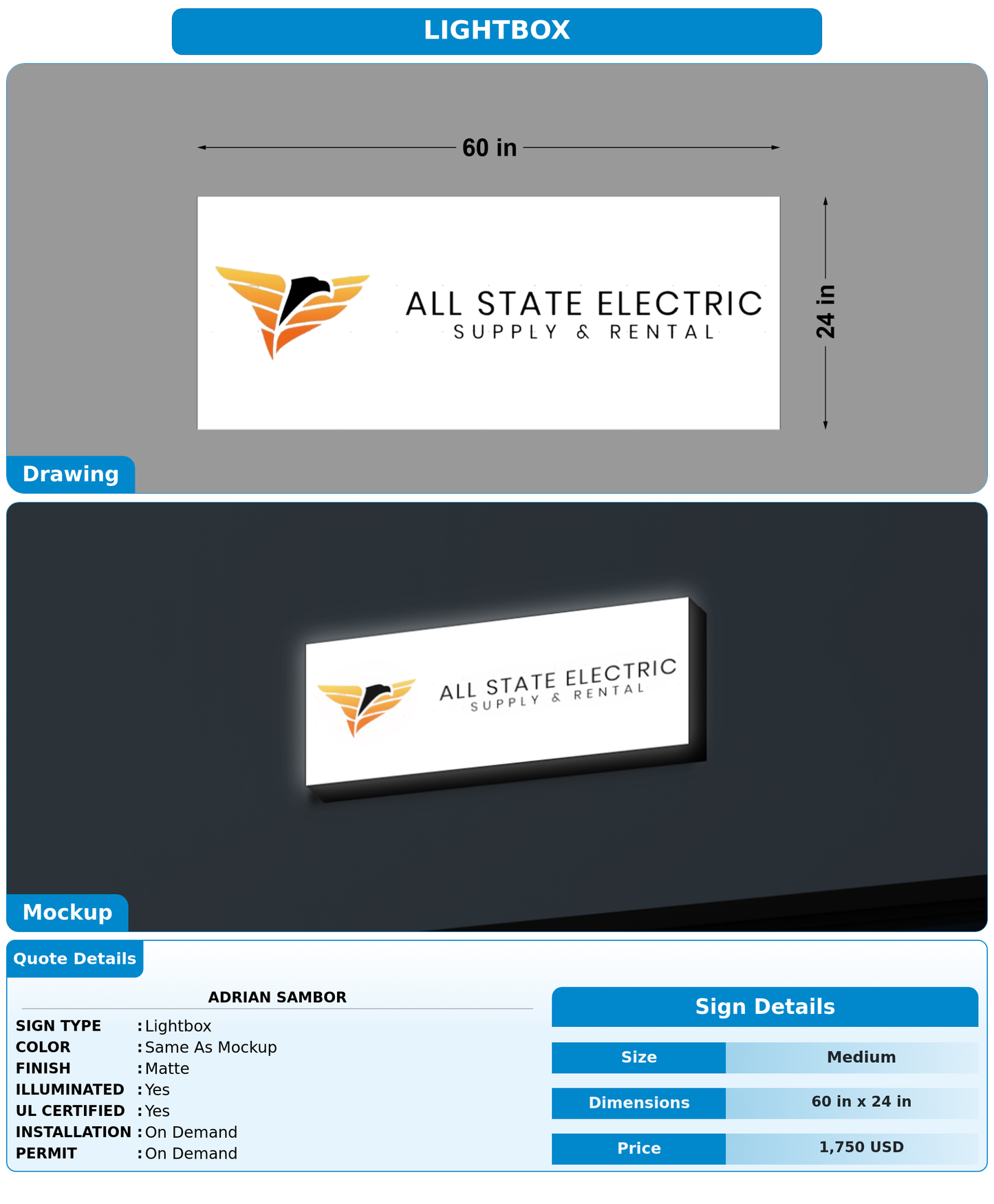 CUSTOM MOCKUP SIGN FOR Adrian Sambor