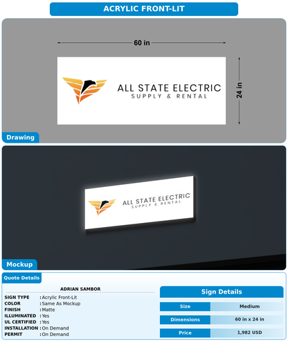 CUSTOM MOCKUP SIGN FOR Adrian Sambor