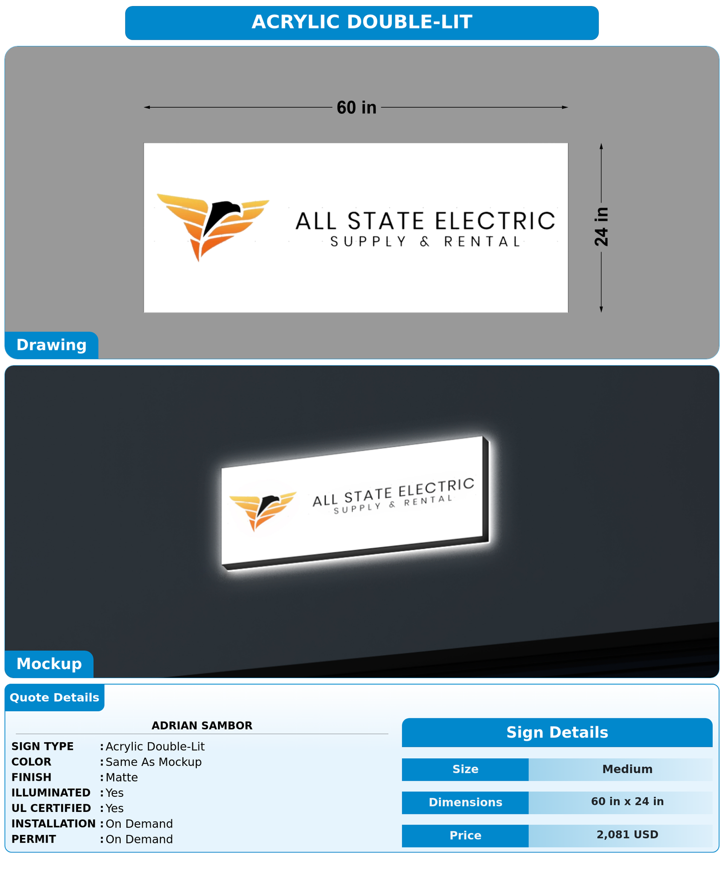 CUSTOM MOCKUP SIGN FOR Adrian Sambor
