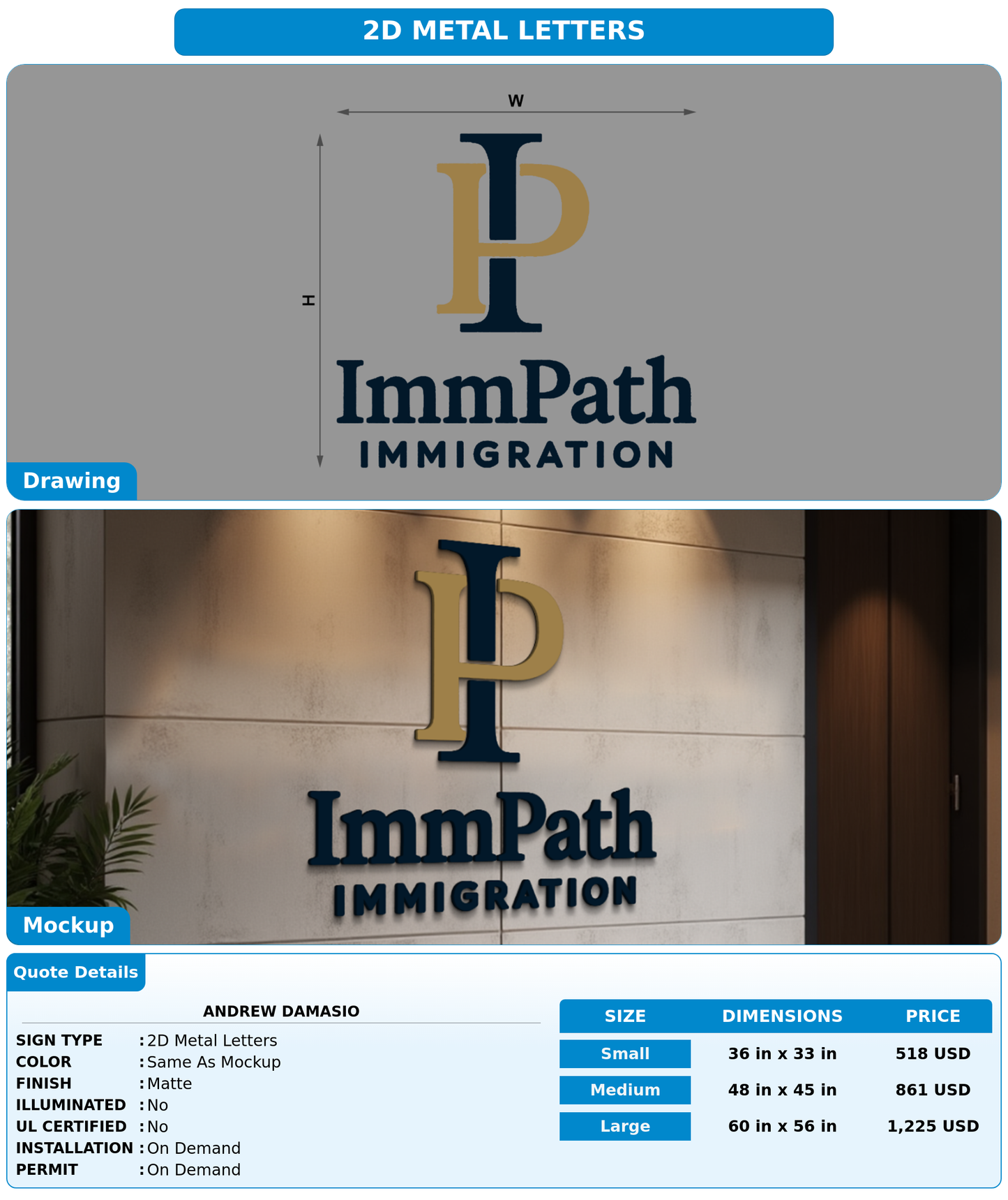 CUSTOM MOCKUP SIGN FOR Andrew Damasio