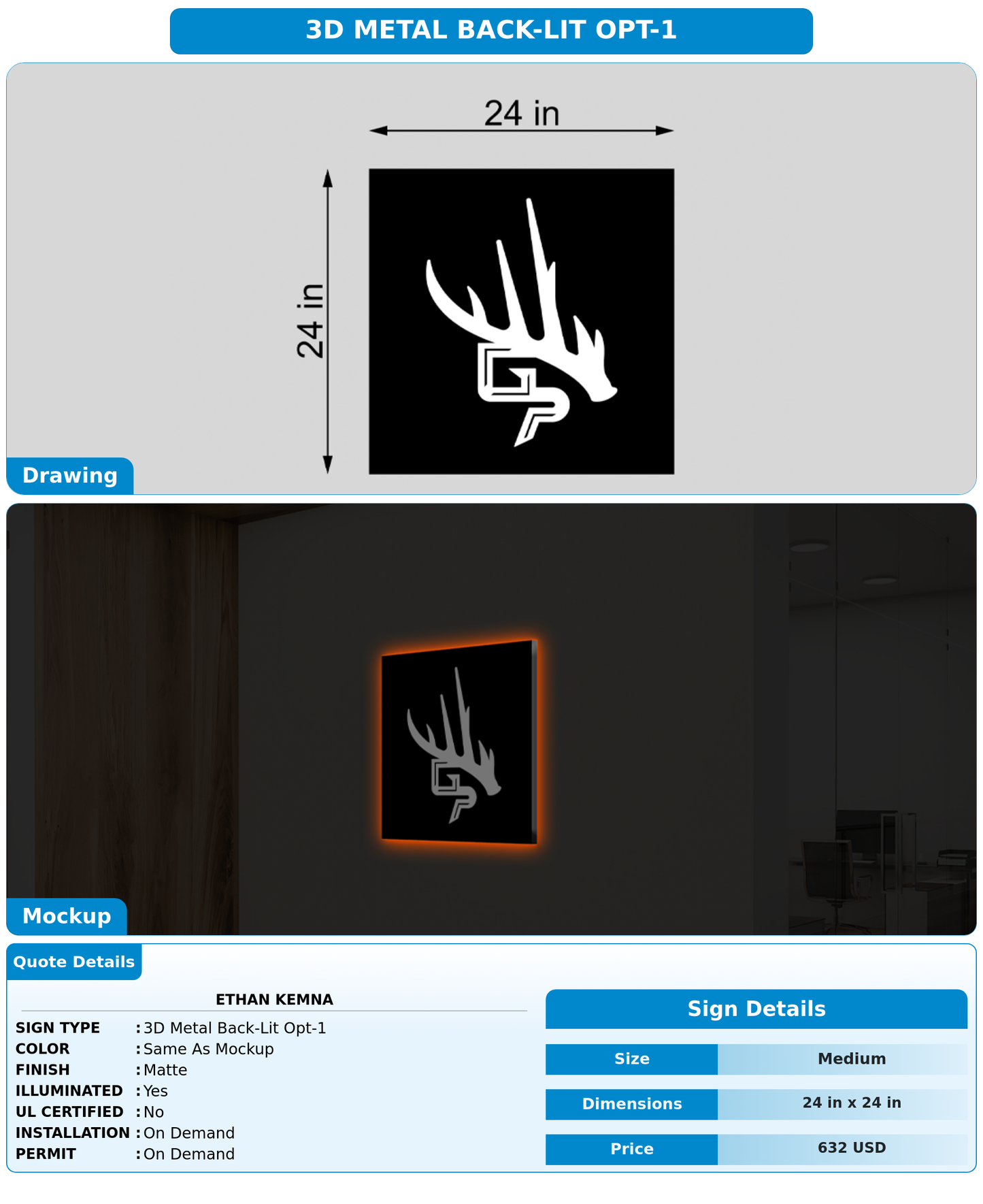 CUSTOM MOCKUP SIGN FOR Ethan Kemna