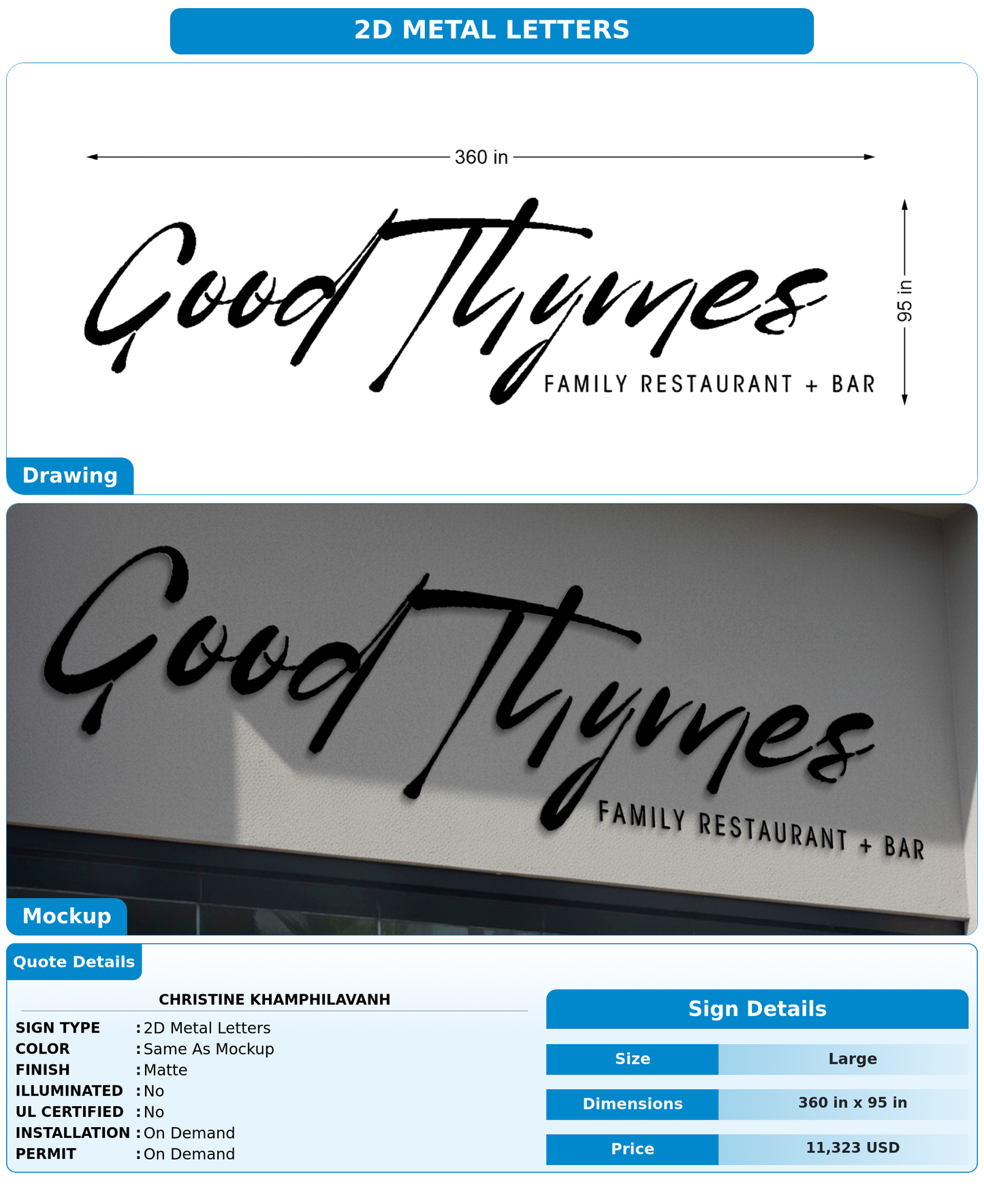 CUSTOM MOCKUP SIGN FOR Christine Khamphilavanh