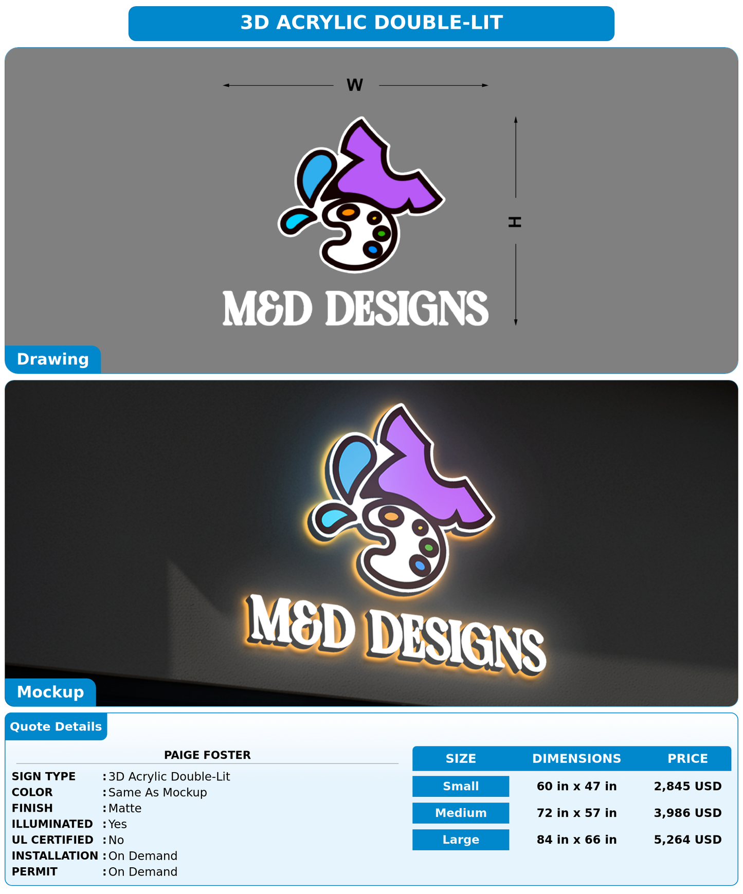 CUSTOM MOCKUP SIGN FOR paige foster