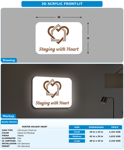 CUSTOM MOCKUP SIGN FOR Hunter Holiday heart