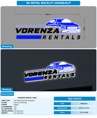 CUSTOM MOCKUP SIGN FOR Vorenza Rental Cars