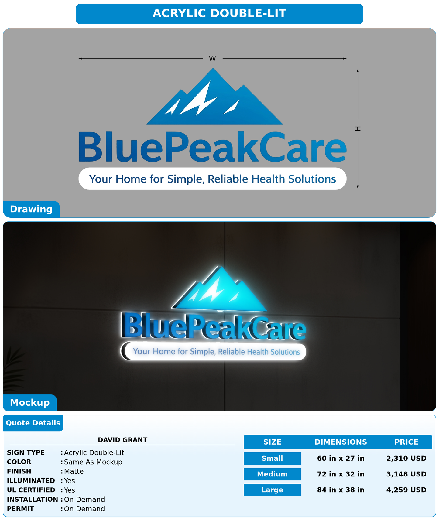 CUSTOM MOCKUP SIGN FOR David Grant