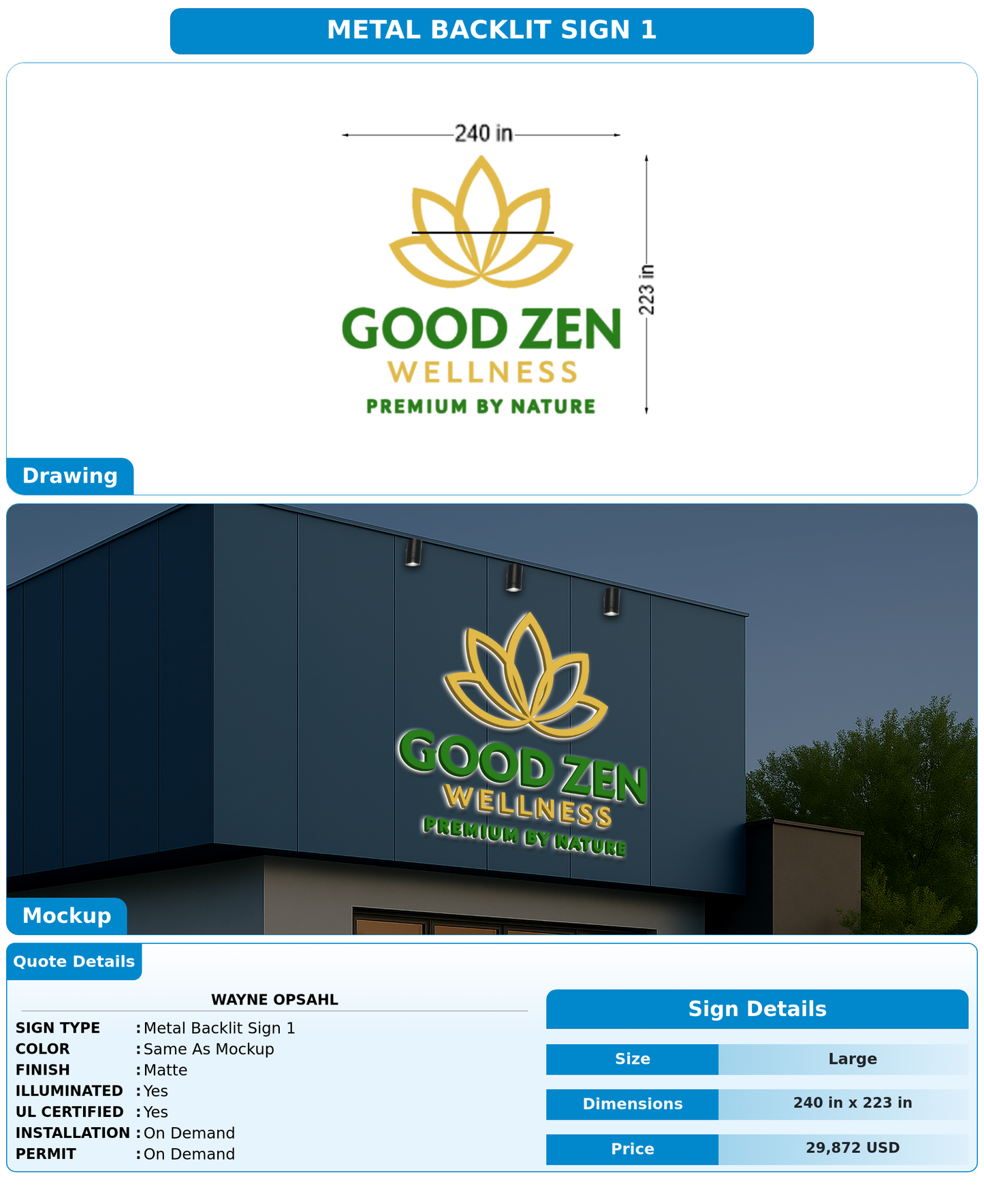 CUSTOM MOCKUP SIGN FOR Wayne Opsahl