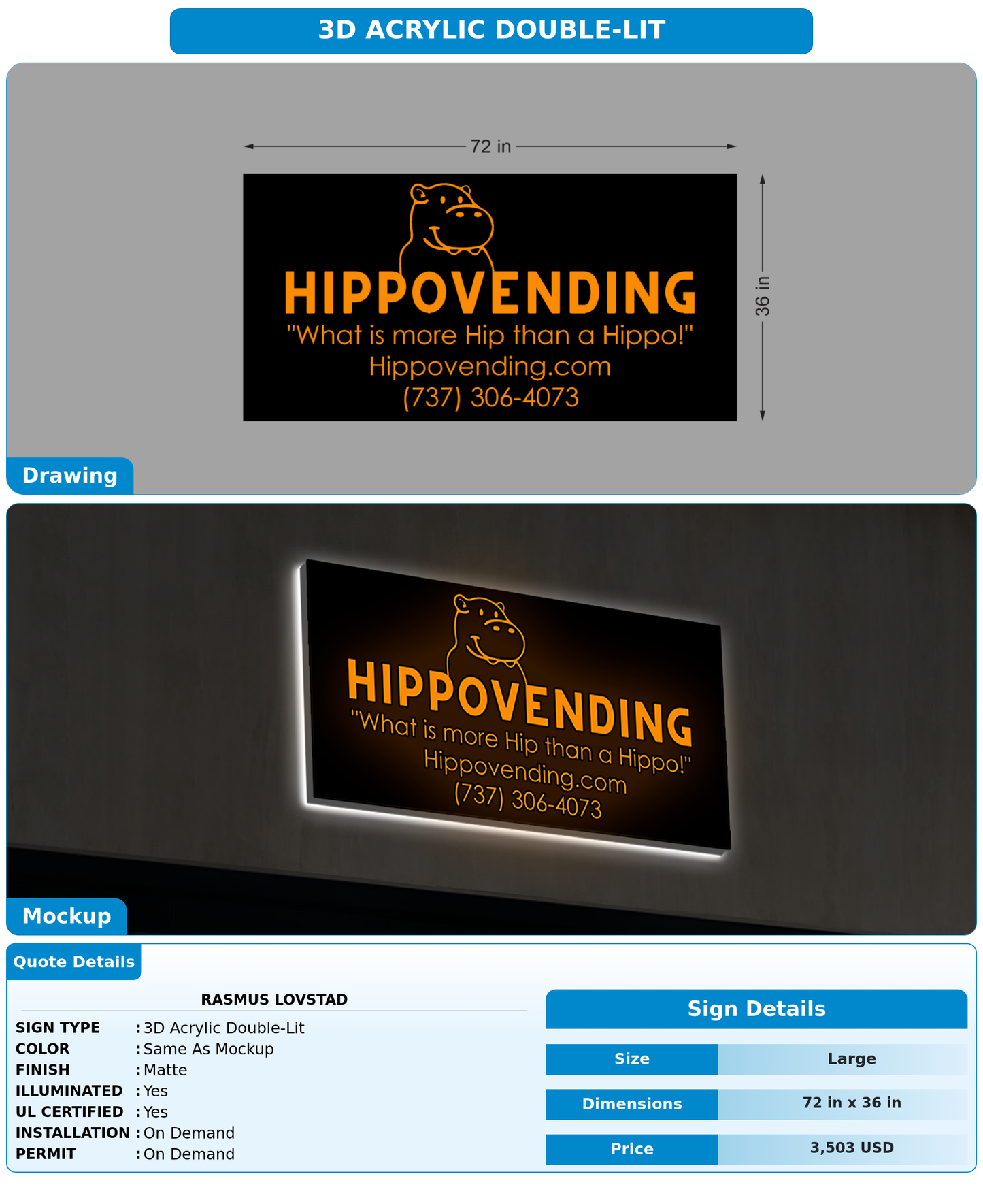 CUSTOM MOCKUP SIGN FOR Rasmus Lovstad