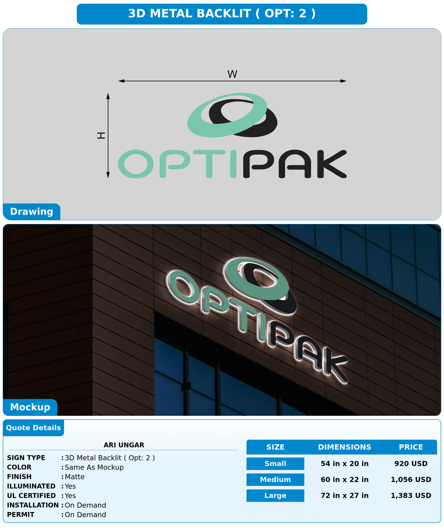 CUSTOM MOCKUP SIGN FOR ari ungar