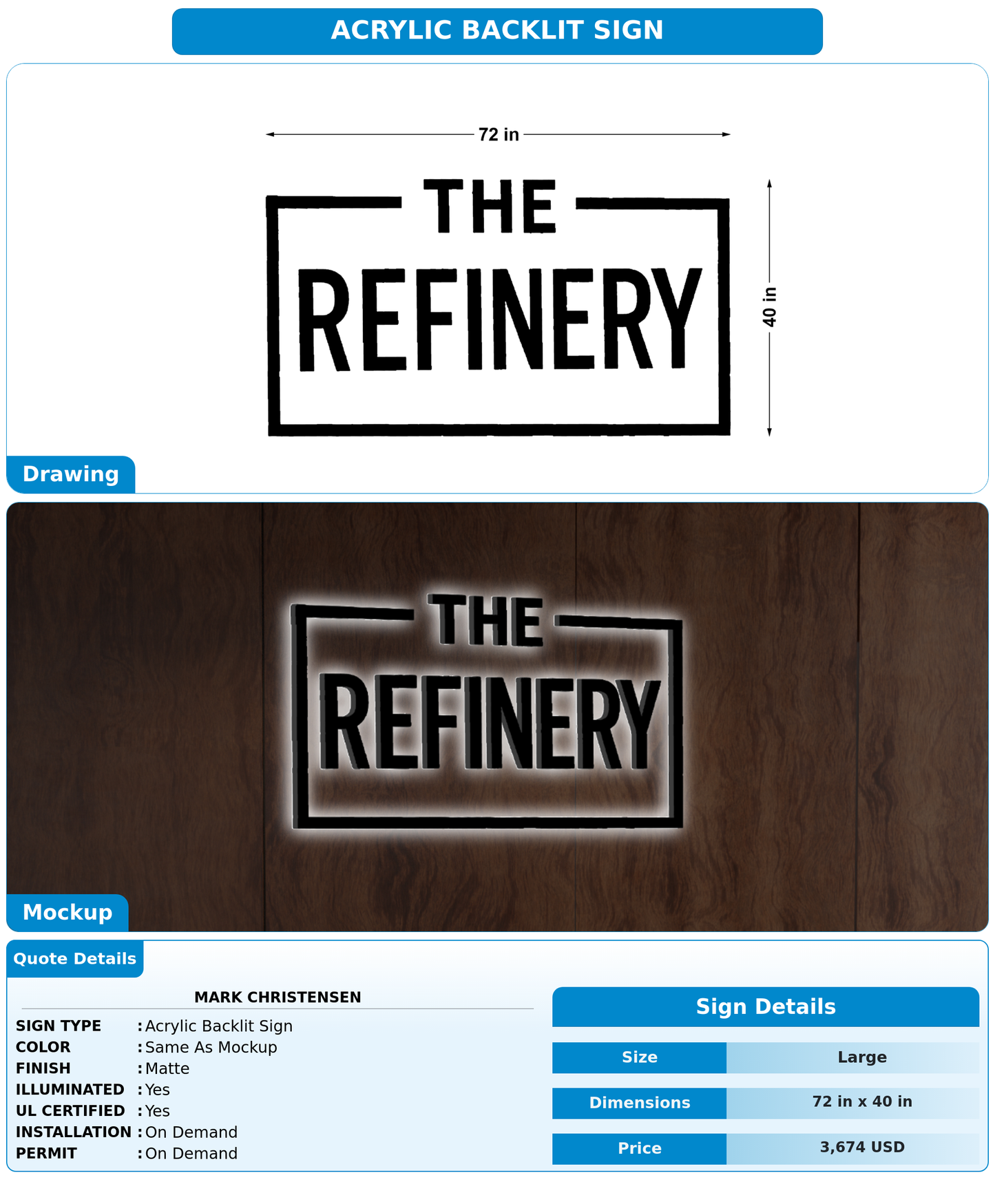 CUSTOM MOCKUP SIGN FOR Mark Christensen