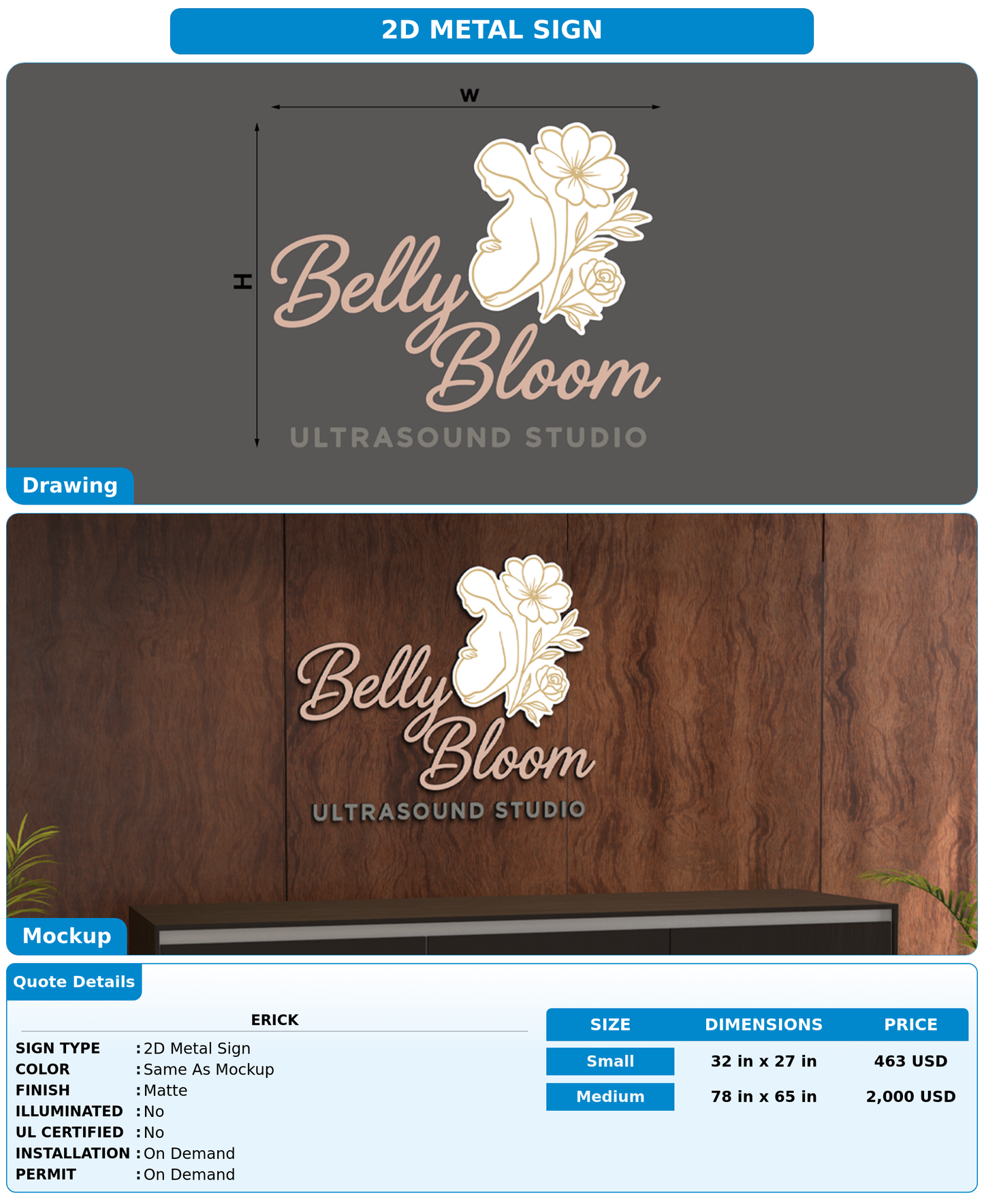 CUSTOM MOCKUP SIGN FOR Erick